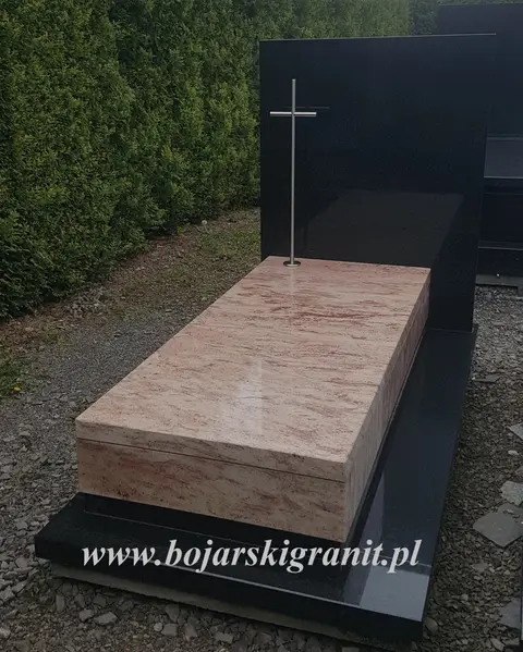 Nowoczesny nagrobek z kamienia "Shivakashi" plus czarny