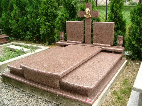 Nagrobek podwójny granitowy, kolor brąz