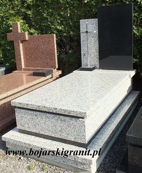Nagrobek dwukolorowy pojedynczy granitowy