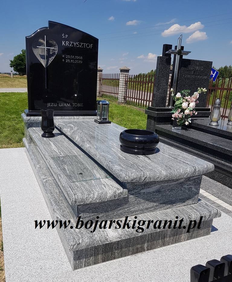 Nagrobek z sercem dwupłytowy