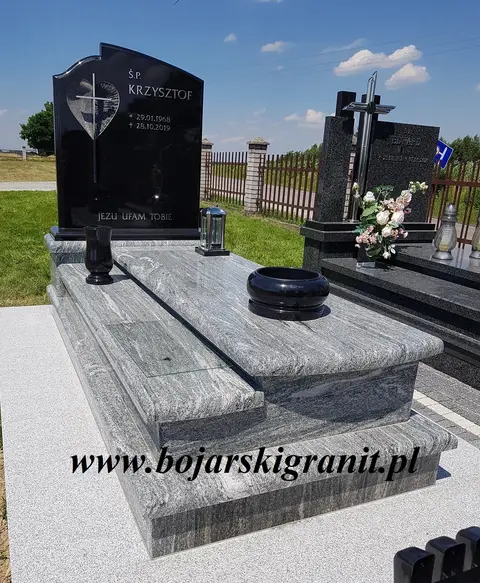 Nagrobek z sercem dwupłytowy