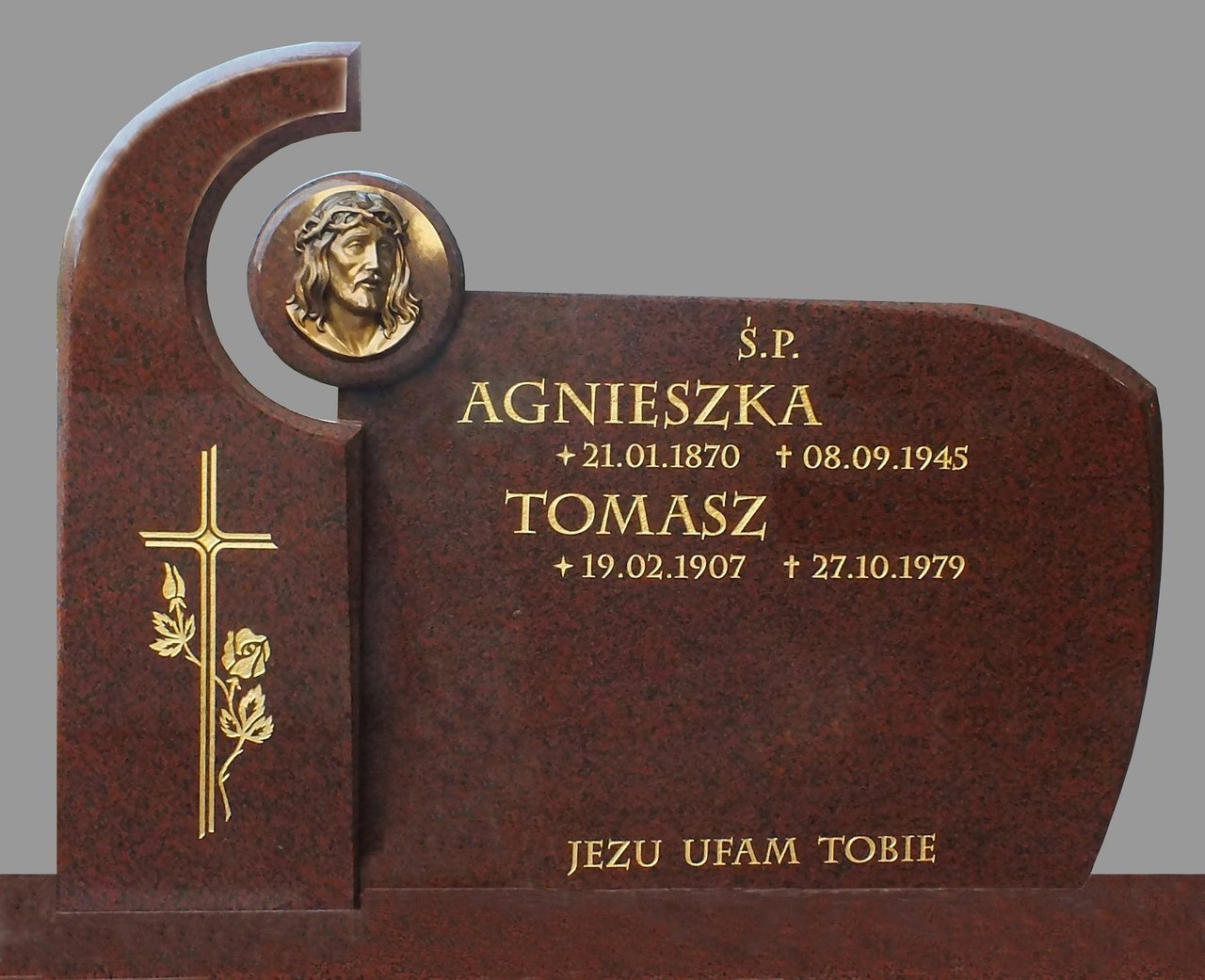 Tablica na na pomnik, napisy złocone