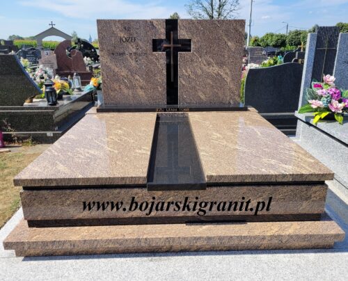 Pomnik podwójny "Brasilian Gold" (brązowo-beżowy) z czarnymi wstawkami